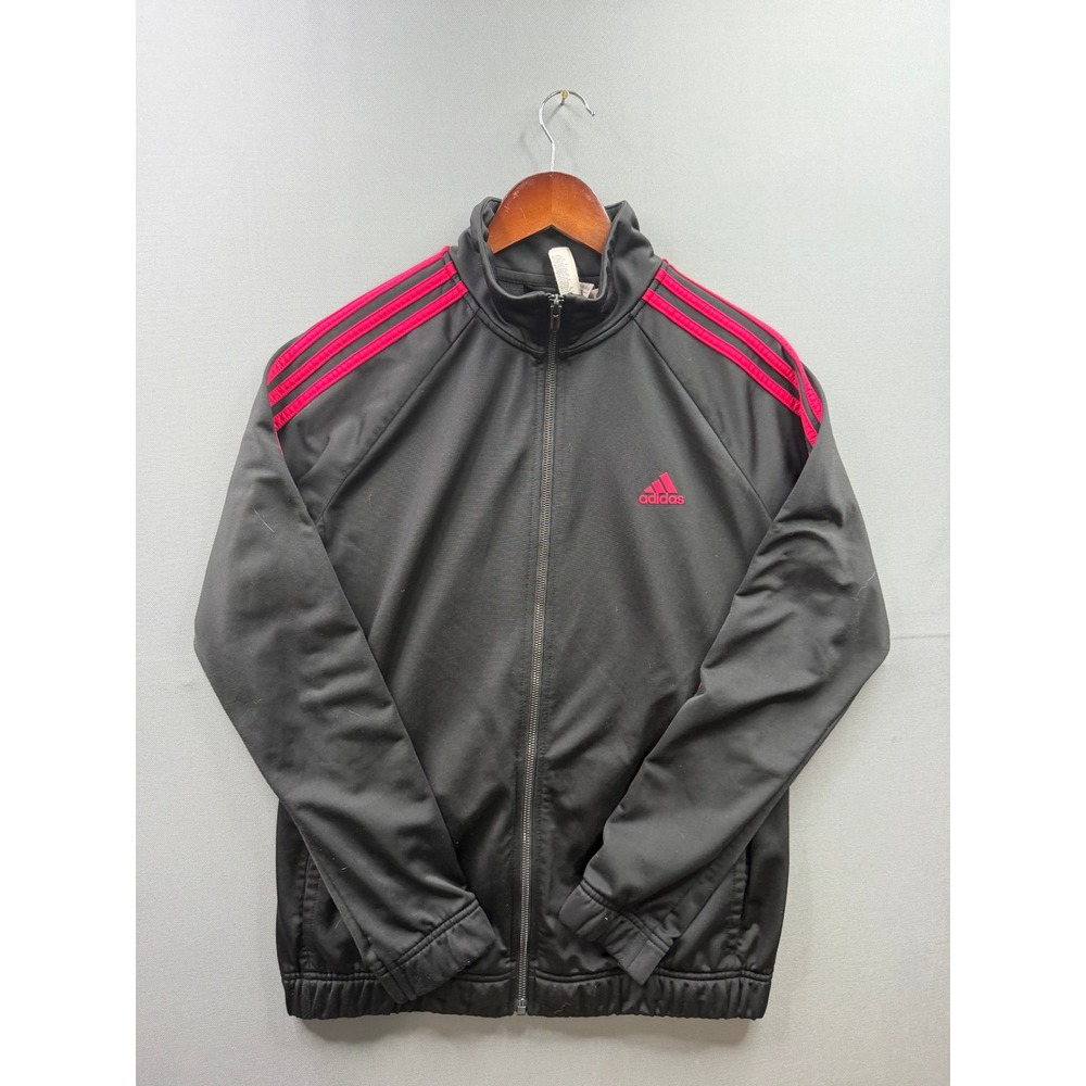 adidas Black Performance Jacket with Pink Accents